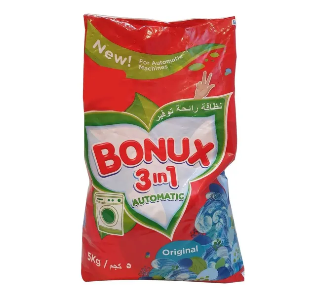 بونكس مسحوق غسيل 3 في 1 أخضر أصلي تعبئة أمامية 5 كجم
