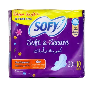 سوفي سوفت آند سيكيور فوط صحية كبيرة بالأجنحة 29 سم 30+10