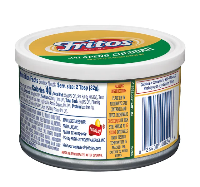 Fritos Jalapeno Cheddar Cheese Dip 2551 G