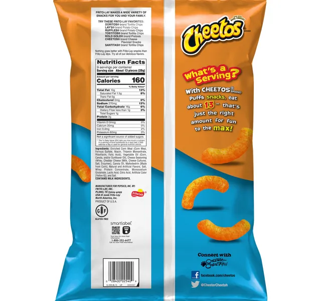 Cheetos Puffs Cheese Flavored Snacks 2551 G