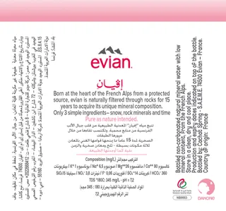 Evian Natural Mineral Water Glass Bottle 750 Ml