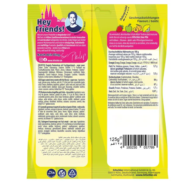 Hitschler Sour Mix Chewy Candy 125 G