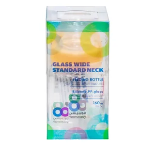 Momeasy Glass Wide Standard Neck Feeding Bottle 160 Ml