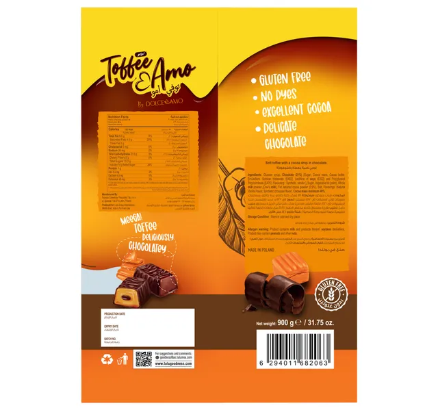LuLu Toffee Amo Chocolate Candy 900 g