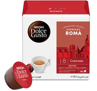 نسكافيه دولتشي جوستو إكسترا كريم كبسولات قهوة اسبريسو روما 16 حبه 99.2 جم