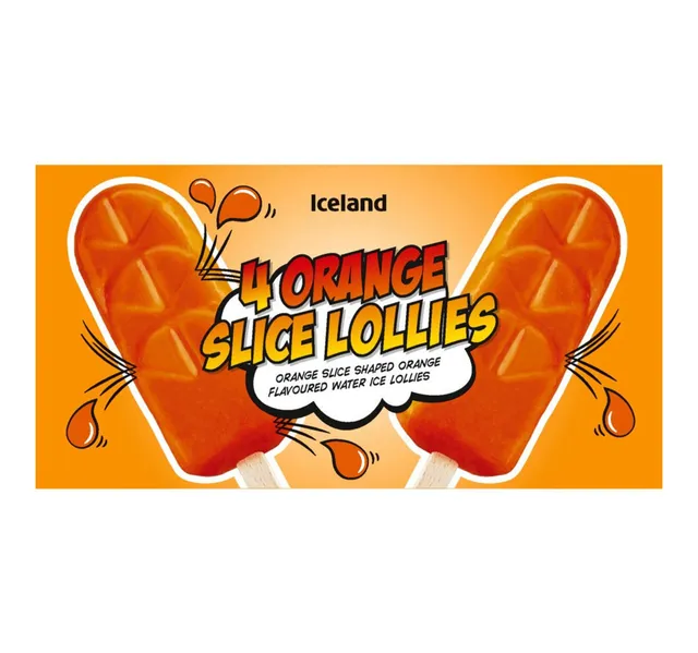 Iceland Orange Slice Lollies 4 X 60 Ml