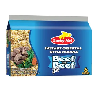 Lucky Me Instant Noodles Artificial Beef Flavour 6 55 G