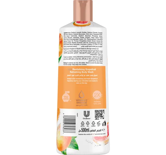 Lux Grapefruit With Vitamin C Essence 2x Freshness Revitalizing Body Wash 500 Ml