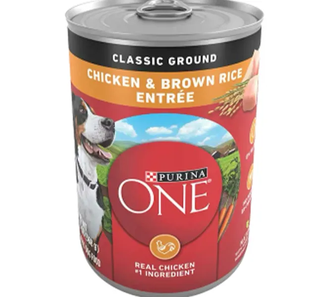 Purina One Classic Ground Chicken Brown Rice Wet Dog Food 368 G