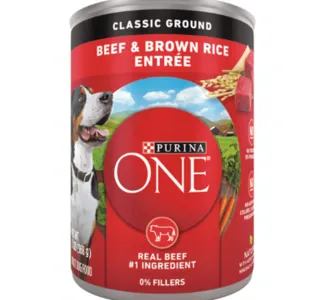 Purina One Classic Ground Beef Brown Rice Wet Dog Food 368 G