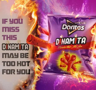 Doritos Flamin Hot Dinamita Spicy And Crunchy Nachos Tortilla Chips 40 G