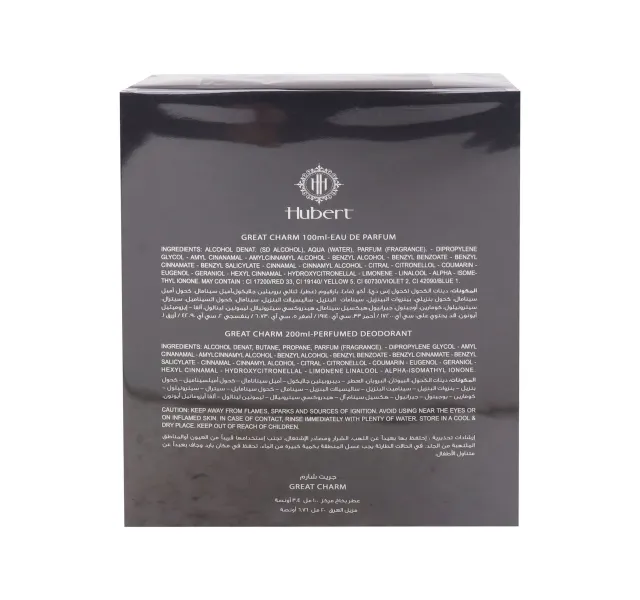 Hubert Edp Great Charm 100 Ml Perfumed Deodorant For Pour Homme 200 Ml
