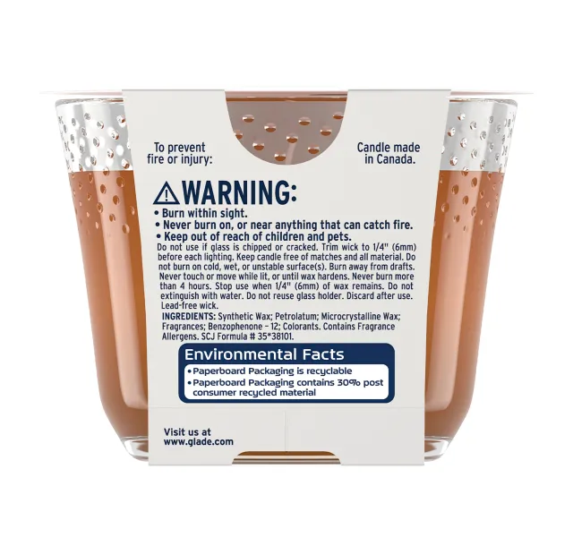 Glade Comforting Cashmere Woods Scented Candle 193 G