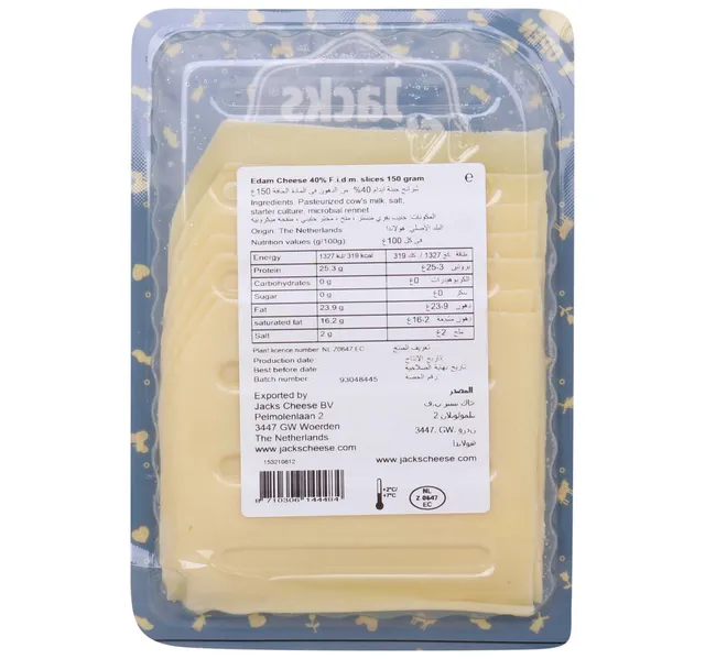 Jacks Cheese Edam Slices 150 G