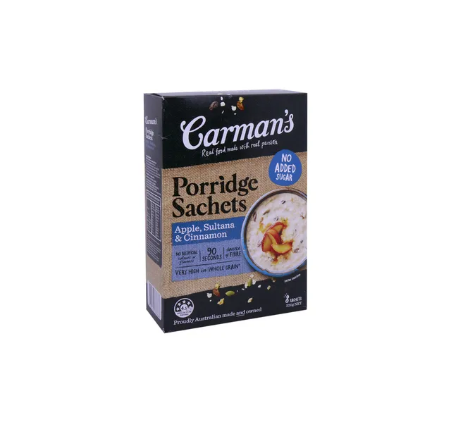 Carman S Apple Sultana Cinnamon Porridge Sachets 320g