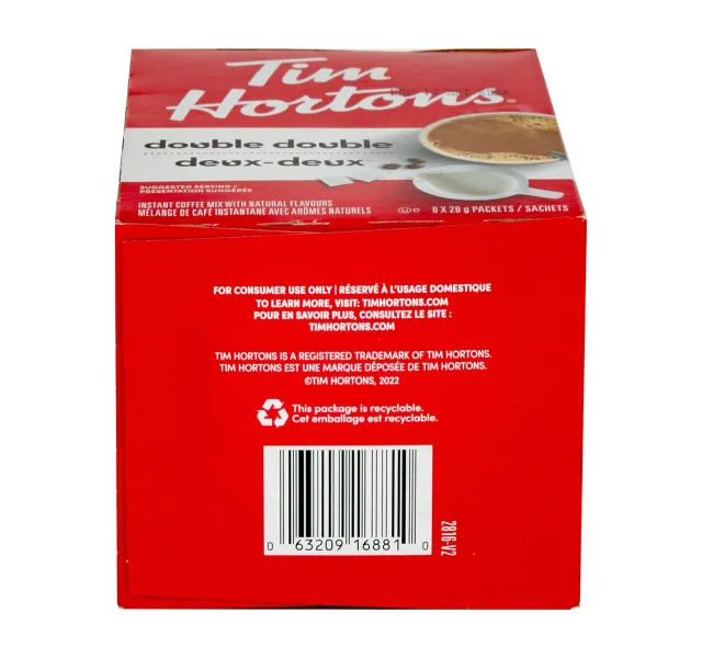 Tim Hortons Double Double Instant Coffee Mix 8 X 28 G