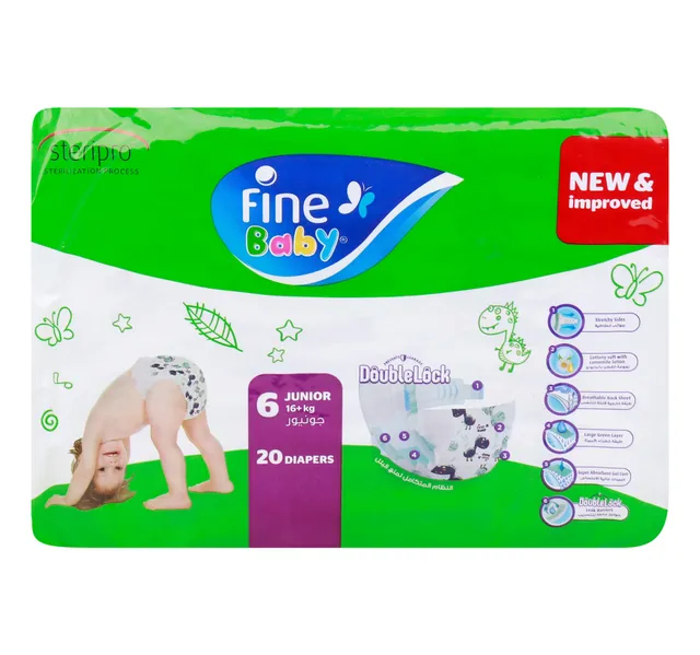 Fine Baby Diapers Total 7 Size 6 Junior 16+ kg 20 pcs