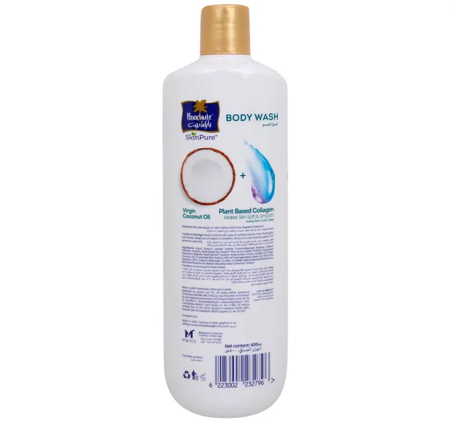 Parachute Body Wash Virgin Coconut Oil Plant-Based Collagen 400 ml
