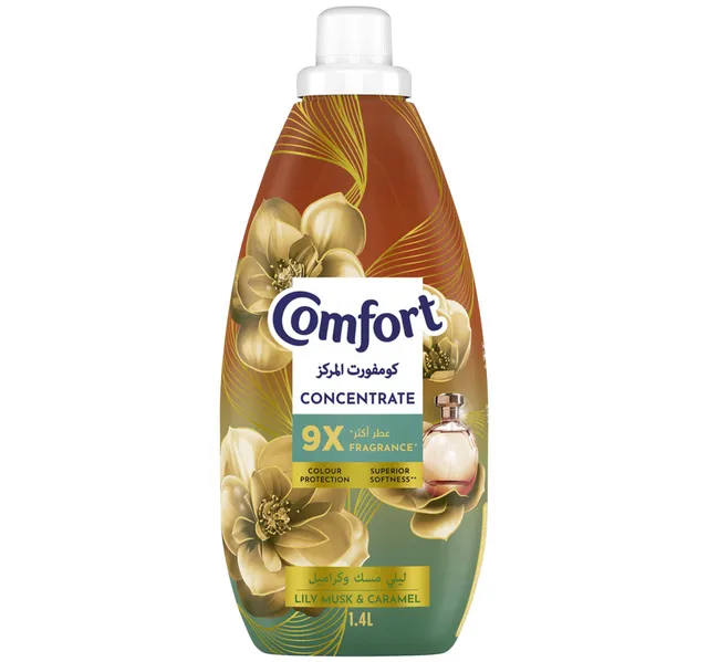 Comfort Concentrate Fabric Softener Lily Musk Caramel 1 4 Litres