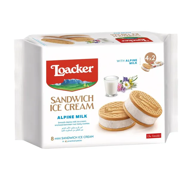 Loacker Alpine Milk Ice Cream Sandwich 8 pcs 460 ml