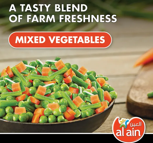 Al Ain Mixed Frozen Vegetables with Corn Bag 400 g