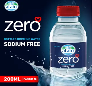 العين زيرو مياه شرب المعبأة خالية من الصوديوم 12 × 200 مل