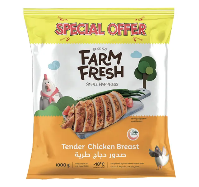 Farm Fresh Frozen Tender Chicken Breast Value Pack 1 Kg