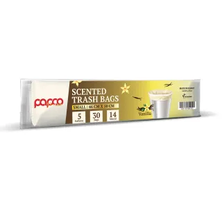 Papco Premium Scented Trash Bags Vanilla Small 46 x 50cm 5 Gallons 30 pcs