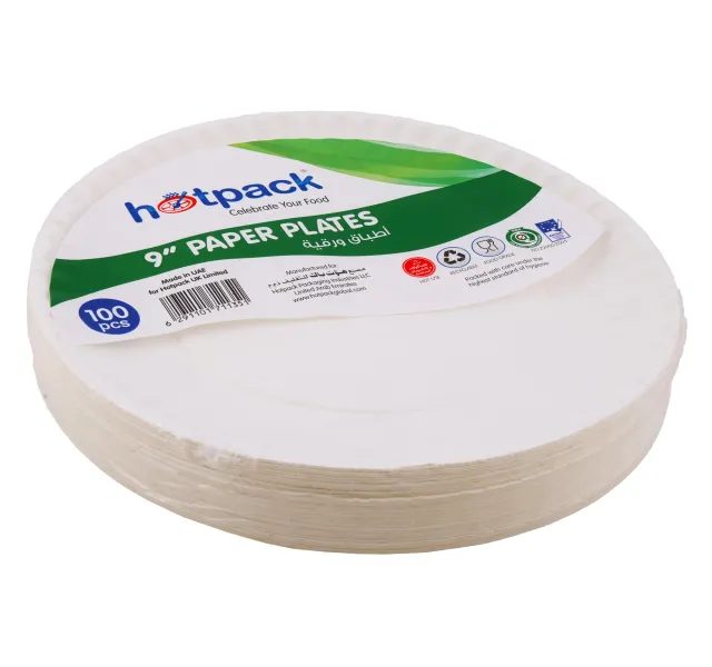 Hotpack Paper Plate 9 100 Pcs