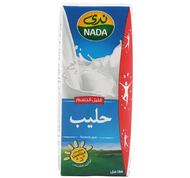 ندى حليب UHT قليل الدسم فيتامين D 185 Ml