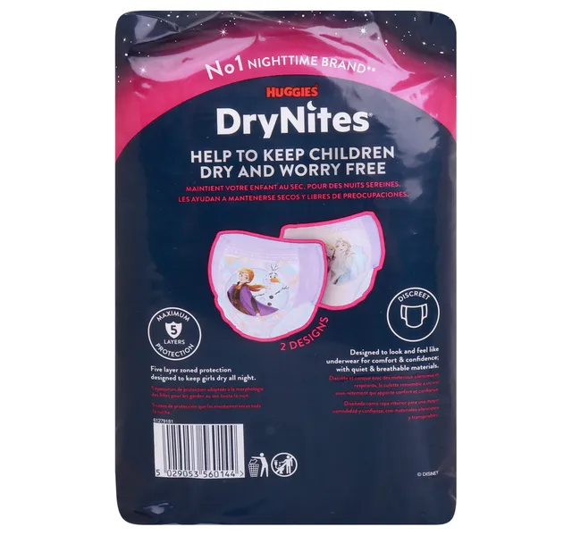 Huggies Drynites Pyjama Pants 35 Years Bed Wetting Diaper Girl 1623 Kg