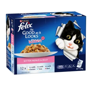Purina Felix As Good As It Looks Kitten In Jelly Up To 1 Year 12 x 85 g