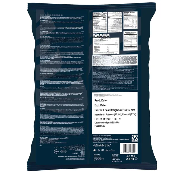 Ricardo Chef Frozen Fries 10x10mm 2.5 kg