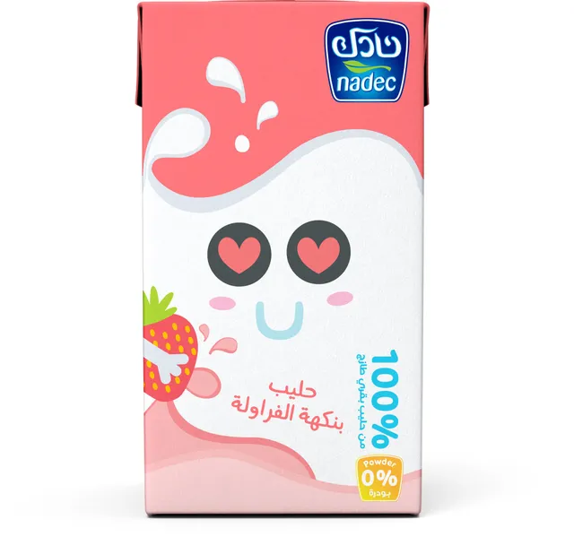 نادك حليب بنكهة الفراولة معقم بدرجة حرارة فائقة 125 مل