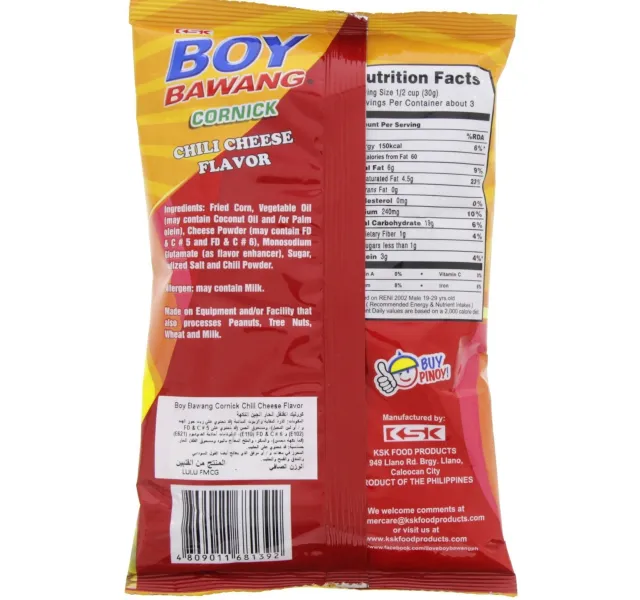 Ksk Boy Bawang Chili Cheese Flavor Cornick 80 G