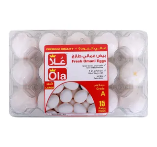 Ola White Eggs Large 15 pcs