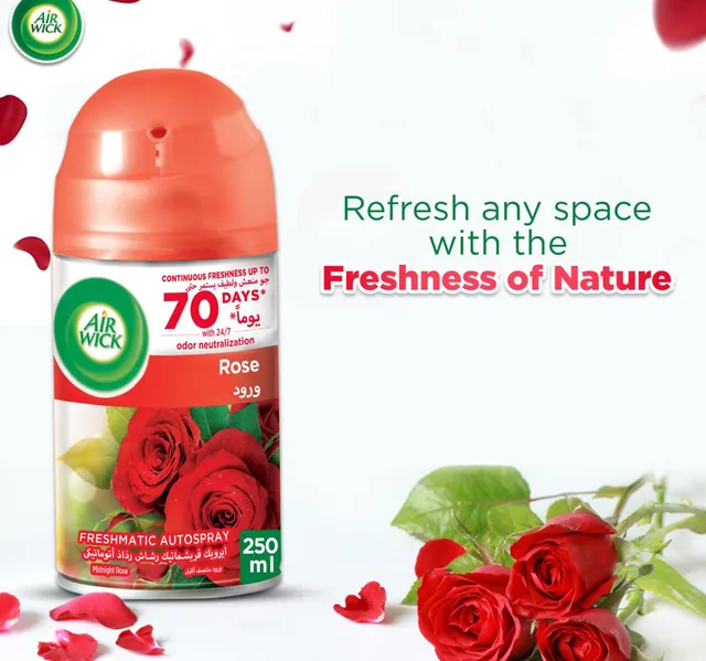 Air Wick Freshmatic Autospray Refill Rose Scent 2 X 250 Ml