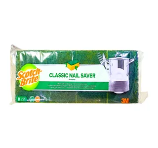 Scotch Brite Power Clean Heavy Duty Nail Saver Scrub Sponge Value Pack 8 pcs