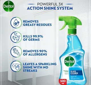 Dettol Glass Cleaner Spray Bottle 500 Ml