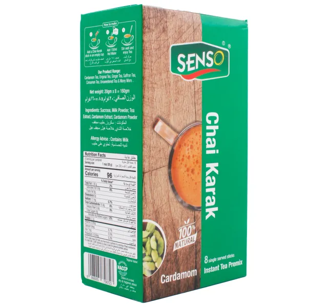 Senso Karak Chai Cardamom Instant Tea Premix 8 X 20 G