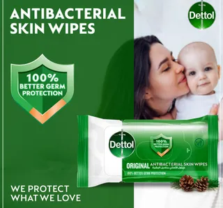 Dettol Original Anti Bacterial Skin Wipes 10 Pcs