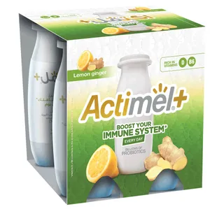 Actimel Immunity Support Lemon Ginger Yogurt Drink 4 X 93 Ml