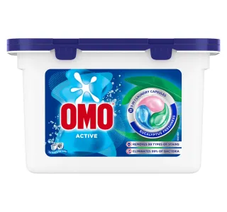 Omo 3in1 Laundry Capsules Eucalyptus Freshness Active 15 Pcs 225 G