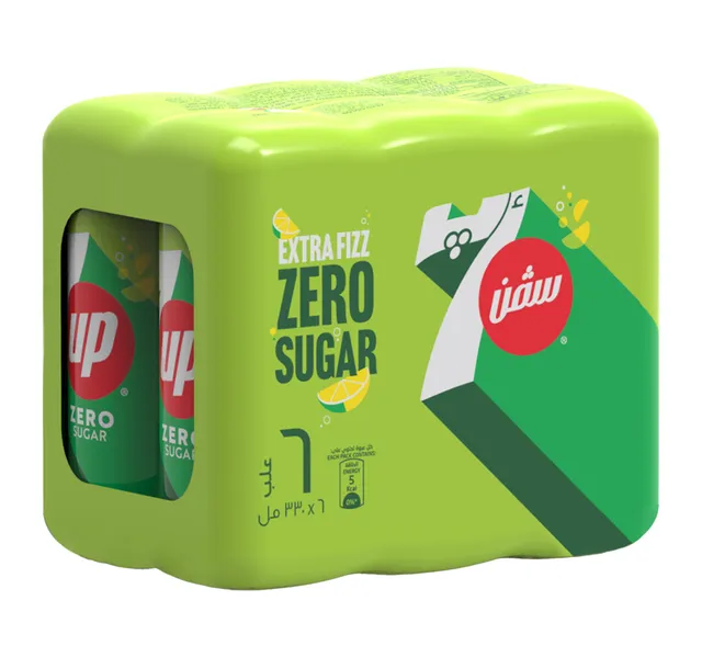 7up Zero Zesty Lemon Lime Flavor Zero Sugar Can 330 Ml