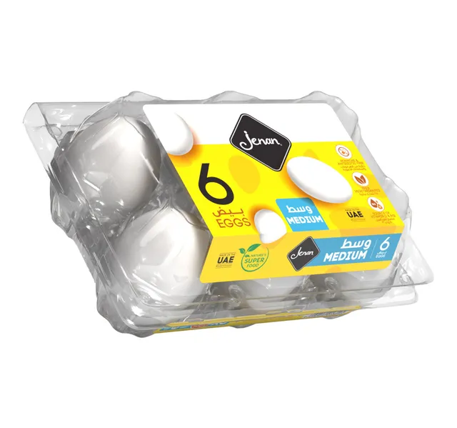 Jenan White Eggs Medium 6 Pcs
