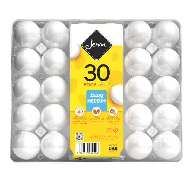 Jenan White Eggs Medium 30 pcs