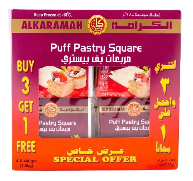 الكرامة عجينة نفخ مربعة 4 X 400 G