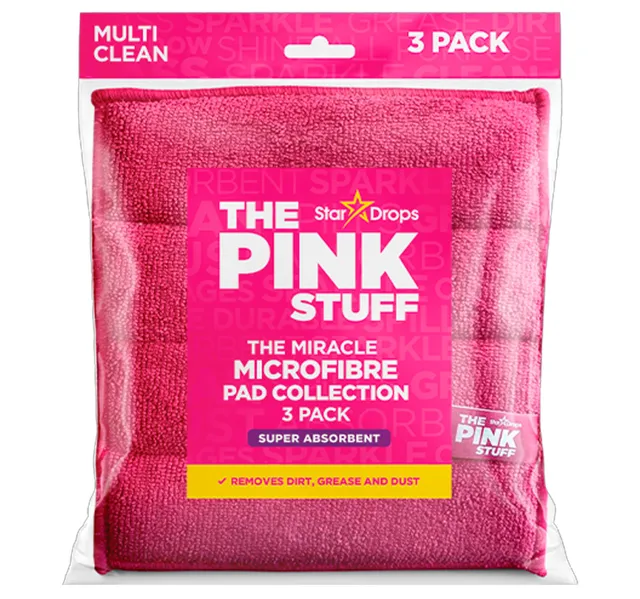 Star Drops Pink Stuff Miracle Microfibre Cleaning Pads 3 Pcs