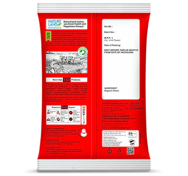 Natureland Organic Chana Whole 1 kg