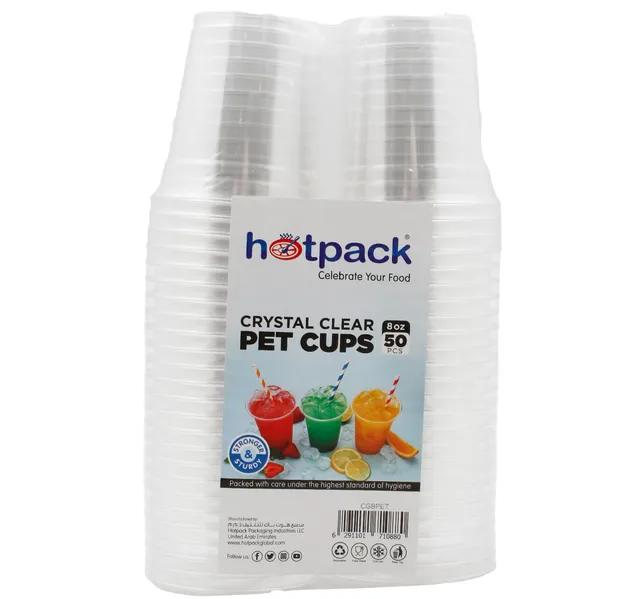 Hotpack Clear Cup With Lid 8oz 50 Pcs